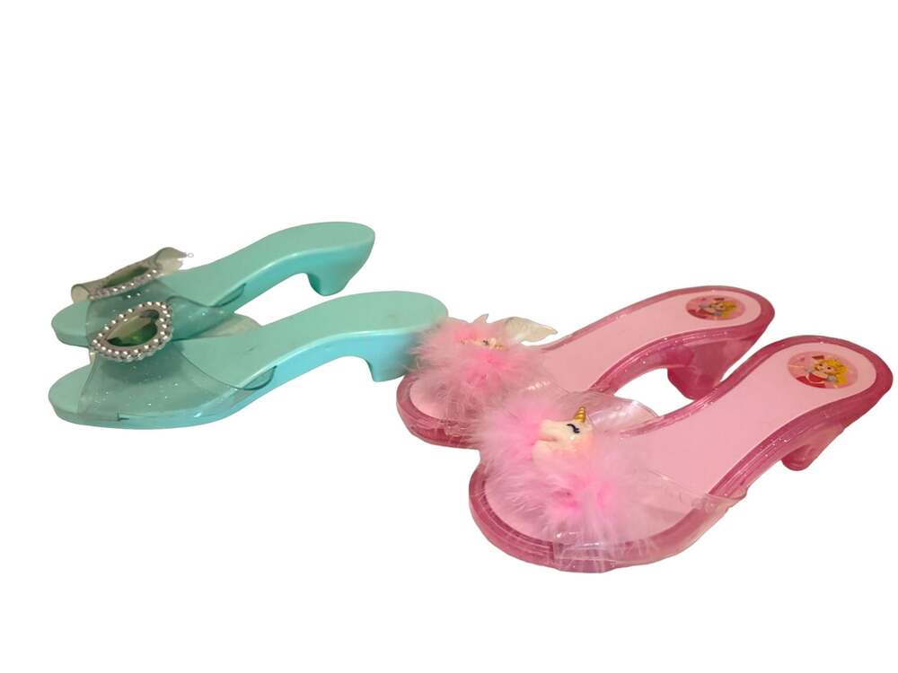 Princess Dress Up Shoes Set - 2 Pairs Heart & Unicorn